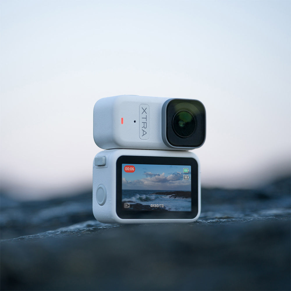 Xtra Atto Wearable POV Action Camera, 4K/60fps, 1/1.3" CMOS Sensor, 54g Ultra-Compact Mini Vlog Camera, 220 Min Battery with Vision Dock, 600MB/s Fast Transfer, 10m Waterproof, Hands-Free Recording