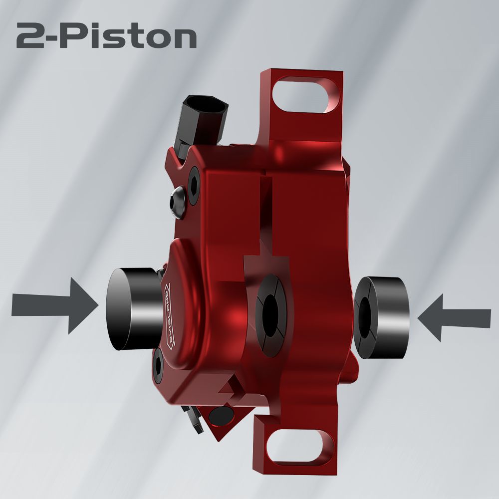 DYISLAND XT-7 Hydraulic Disc Brakes Calipers, Cable Actuated Front & Rear Brake for MTB / Road Bike / Electric Bike - Red