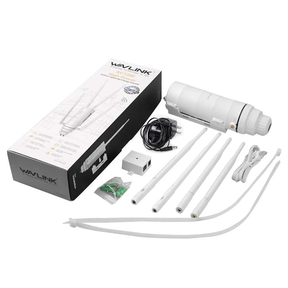 Wavlink AERIAL HD4 AC1200 Outdoor Router Dual Band High Power Wireless AP/ Range Extender Router with PoE and High Gain Antennas