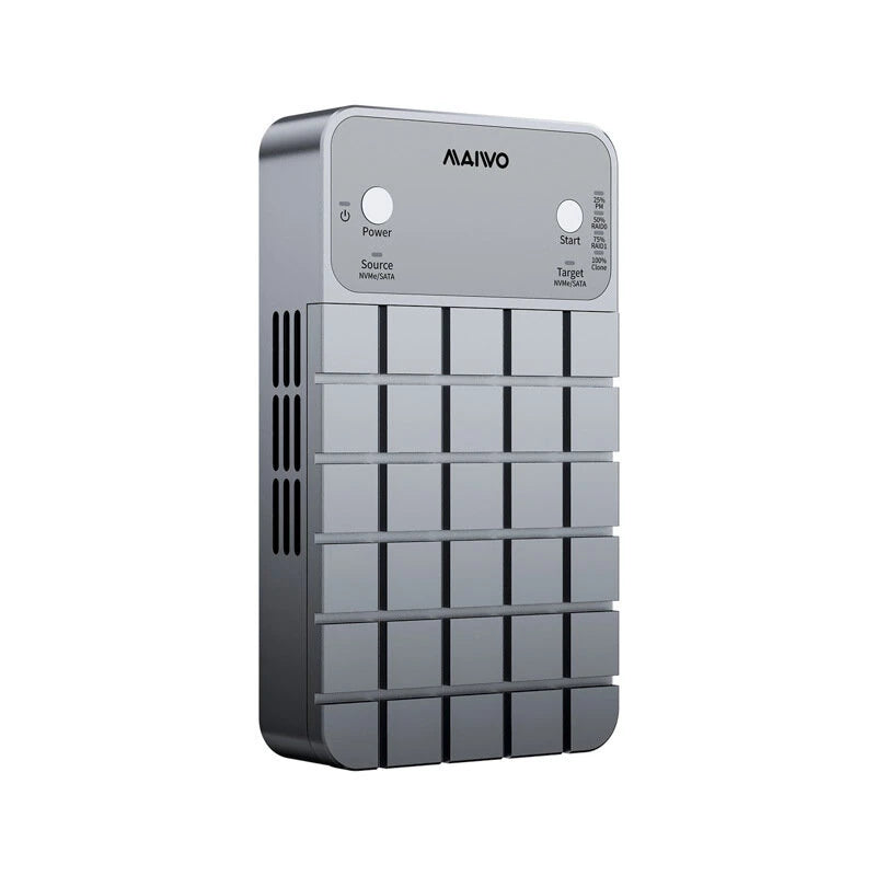 Maiwo K2042P3 M.2 NVMe SATA Dual Bay Hard Drive Enclosure 20Gbps USB 3.2 Gen2x2 Four Clone ModesTool Free External SSD Enclosure