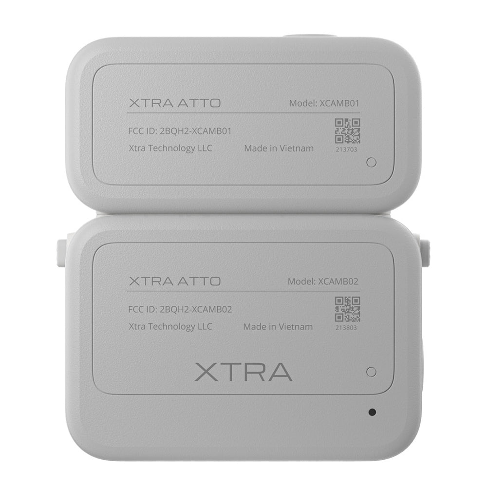 Xtra Atto Wearable POV Action Camera, 4K/60fps, 1/1.3" CMOS Sensor, 54g Ultra-Compact Mini Vlog Camera, 220 Min Battery with Vision Dock, 600MB/s Fast Transfer, 10m Waterproof, Hands-Free Recording
